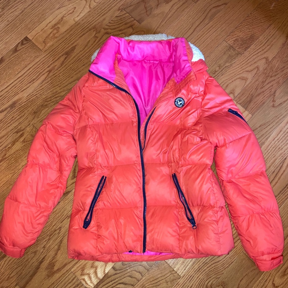 AE Orange Down Puffer Jacket Bubble Jacket